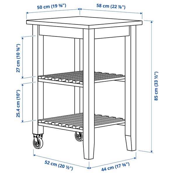 BEKVÄM Kitchen trolley, beech, 58x50 cm