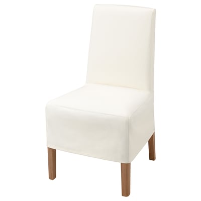 BERGMUND chair; white, cushioned seat & back, wooden legs; classic design.