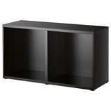 Black BESTÅ storage frame. Simple, versatile design; suitable for floor or wall mounting.