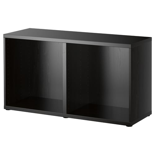 Black BESTÅ storage frame. Simple, versatile design; suitable for floor or wall mounting.