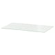 BESTÅ clear glass shelf, rectangular shape, smooth edge design.