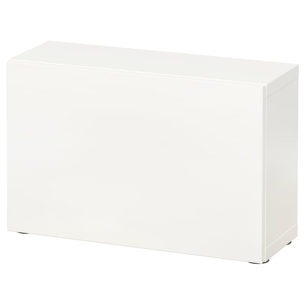 A white BESTÅ storage unit, rectangular with clean lines and a modern design.
