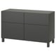 Dark grey BESTÅ storage unit, rectangular, four drawers, simple modern design.