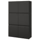 Black BESTÅ cabinet with six square doors, modern design.