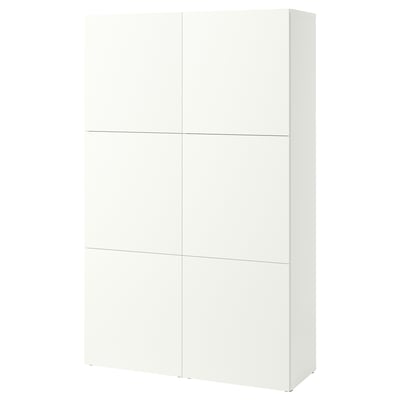 BESTÅ Storage combination with doors, white/Förvaltare white, 120x42x193 cm