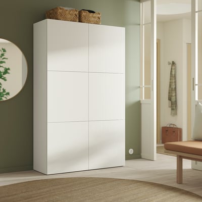BESTÅ Storage combination with doors, white/Förvaltare white, 120x42x193 cm