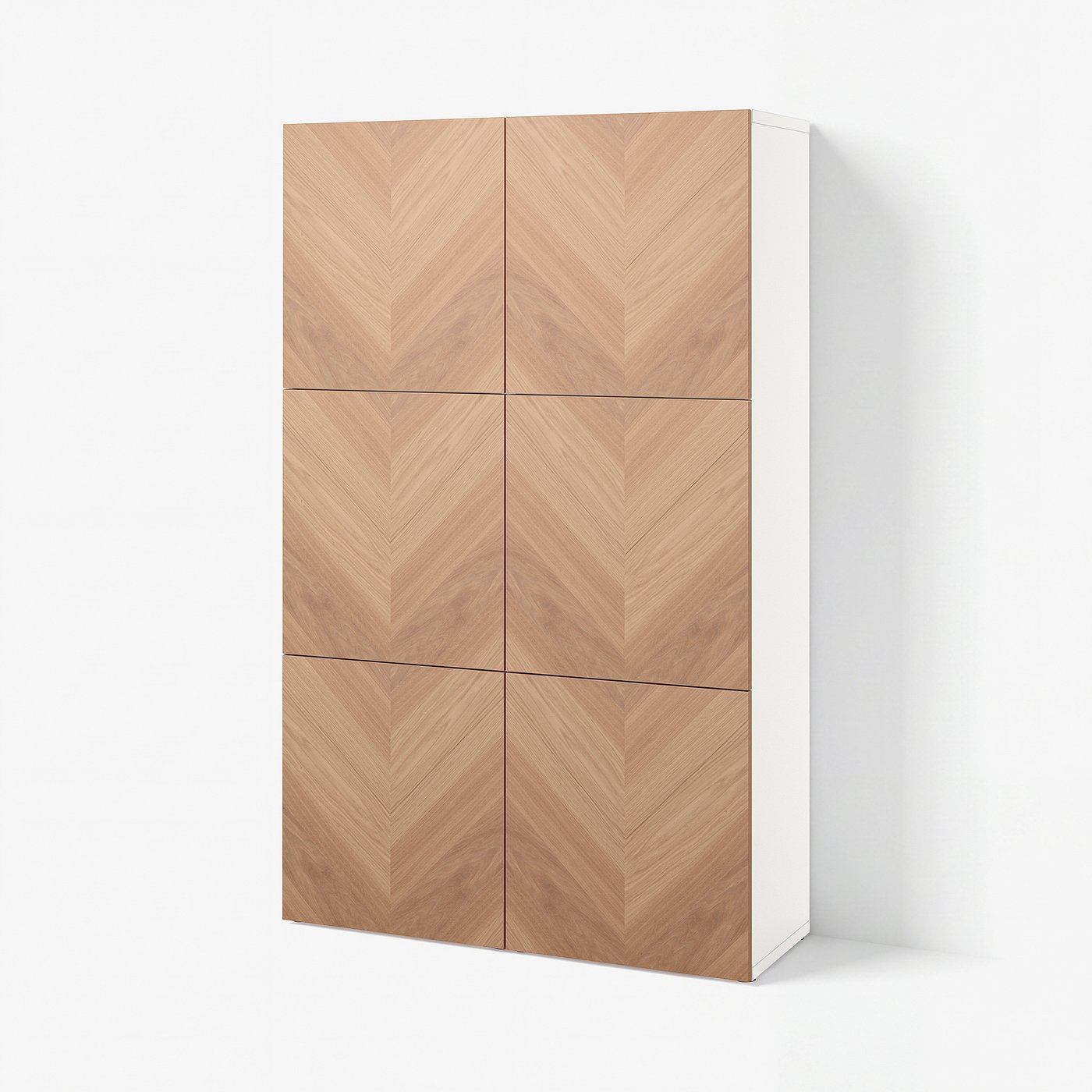 BESTÅ storage combination with doors, white/Hedeviken oak veneer