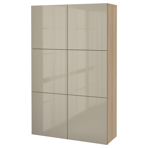 BESTÅ beige storage with glass doors