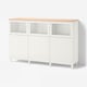 BESTÅ Storage combination with doors, white/Sutterviken/Kabbarp white clear glass, 180x42x114 cm