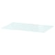 Ikea BESTÅ white glass top panel, rectangular, sleek design.