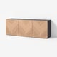 BESTÅ Wall-mounted cabinet combination, black-brown Hedeviken/oak veneer, 180x42x64 cm