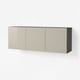 BESTÅ Wall-mounted cabinet combination, black-brown/Selsviken high-gloss/beige, 180x42x64 cm