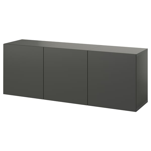 Modern black wall-mounted cabinet with clean lines and flat doors for sleek storage.