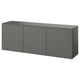 BESTÅ shelf unit: modern, wall-mounted, wide, grey, rectangular, flat surfaces, minimalist design.