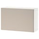 Ikea BESTÅ beige cabinet. Sleek rectangular storage unit with clean lines and smooth surfaces. Modern minimalist design in neutral beige tone.