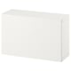 White BESTÅ storage cabinet, rectangular, modern design, wooden material.