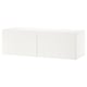 White ikea BESTÅ storage unit. Rectangular, modern design with vertical grooves.