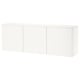 White BESTÅ wall-mounted cabinet offers storage and airy style.