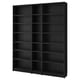 Black BILLY bookcase, modern minimal design with multiple shelves for storage.