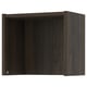 Dark brown BILLY shelf unit, rectangular, wooden, open at top.