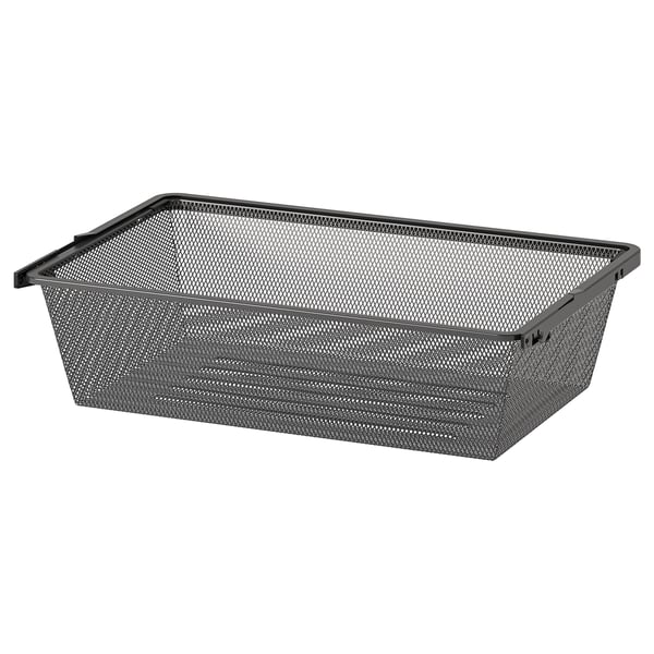 BOAXEL storage basket, black, mesh design, rectangular shape.