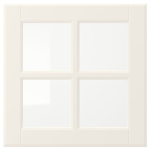 A white, square window with four divided panels, creating a classic and traditional look.