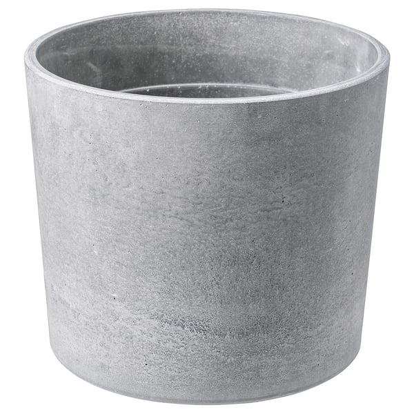 Grey textured planter with soft feet