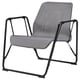 Modern grey chair, black metal, adjustable.