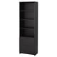 Black BRIMNES bookcase with drawers and adjustable shelves for storage.