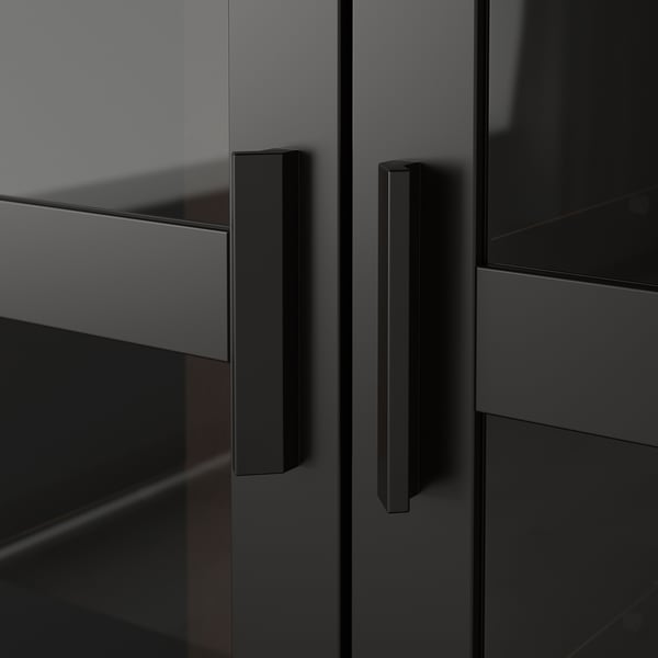 BRIMNES TV storage combination/glass doors, black, 280x41x190 cm
