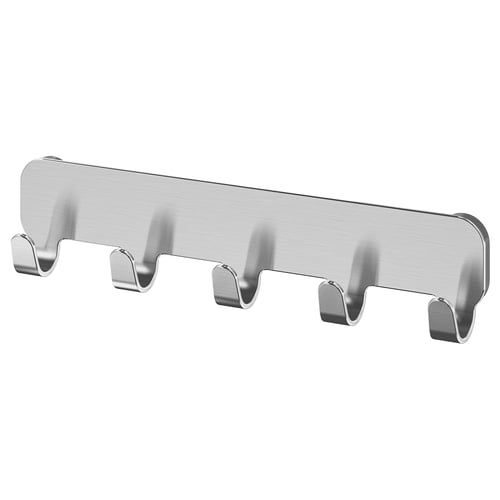 Stainless steel BROGRUND hanger, sleek design with four hooks.