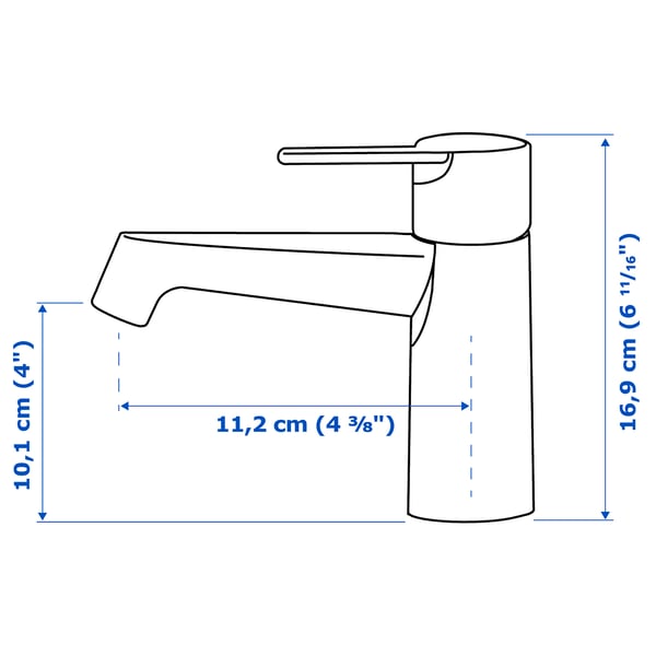 Illustration with measurements for the product: BROGRUND.