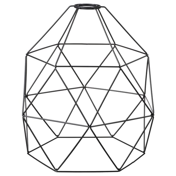 BRUNSTA black wire pendant lamp, geometric design, polypropylene plastic and steel frame.