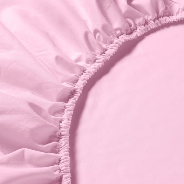 DVALA Fitted sheet, pink, 140x200 cm