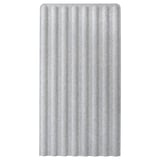 A grey EILIF office screen, rectangular, with horizontal lines and made of recycled polyester fabric.