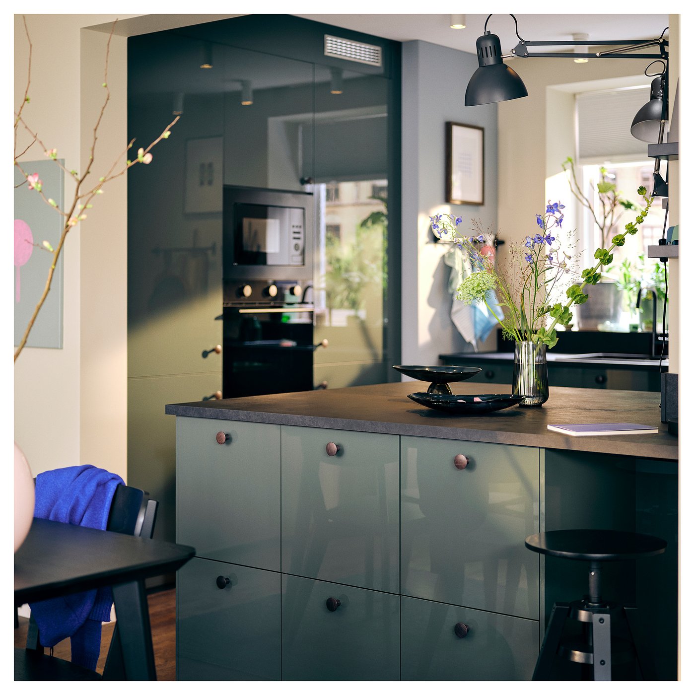 EKBACKEN custom made worktop, black/laminate, 30-45x2.8 cm - IKEA