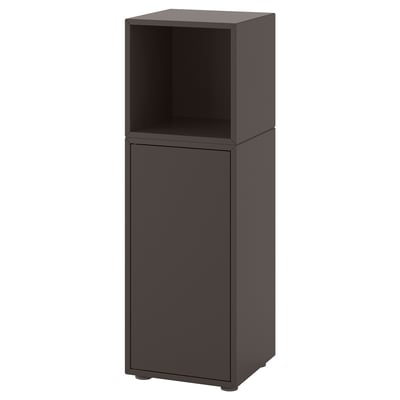 EKET storage cabinet, dark brown, sleek, rectangular, open top, closed bottom, modern design for versatile use.