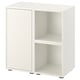 White EKET storage unit with door and open shelf.