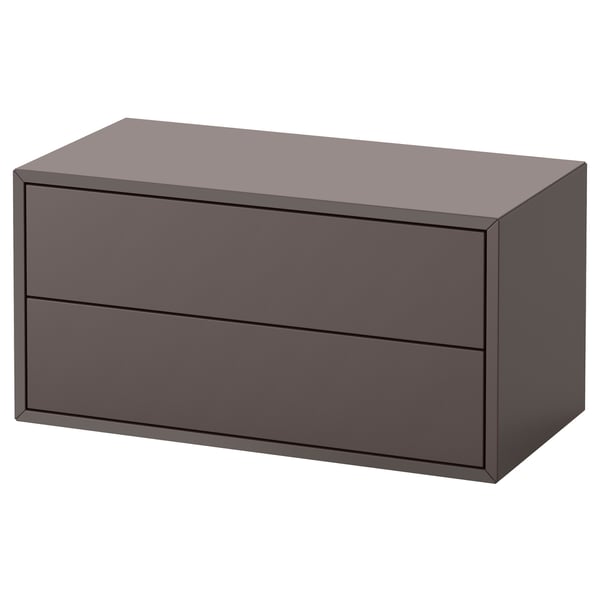 Modern grey rectangular chest with two drawers.