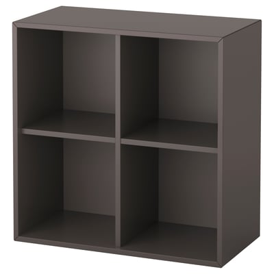 EKET bookshelf: dark grey, square cube design for storage.