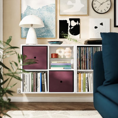 EKET Wall-mounted shelving unit w 4 comp, white, 70x35x70 cm