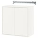 EKET cabinet: white, square storage unit with 2 doors, simple sleek design.