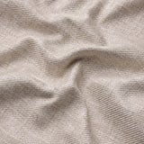 Close-up of luxurious, soft, textured beige kilanda fabric, showcasing intricate melange effect and high-quality weave.