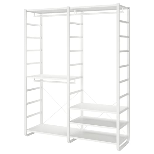 ELVARLI white metal storage system with shelves, open design.