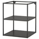 ENHET black metal kitchen storage unit. Square design with two shelves.