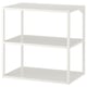 White ENHET shelf unit, two open shelves, modern minimalist design.