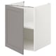 Displays a white ENHET base cabinet with a grey door, featuring one shelf for storage.
