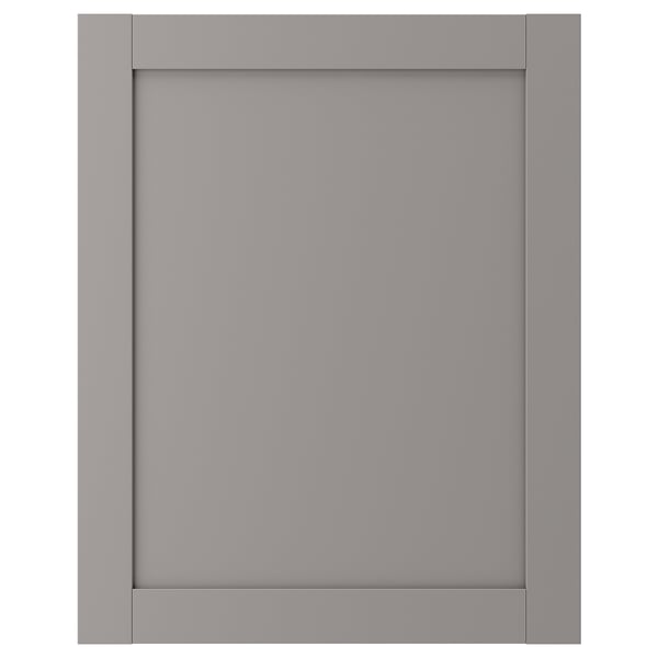 Modern grey ENHET cabinet door, plain, rectangular with sleek design.