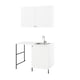 Modern white ENHET laundry unit with sink, storage, and black metal accents.