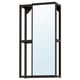 ENHET mirror: black, rectangular, wall-mounted with metal frame, glass panel, simple modern design.